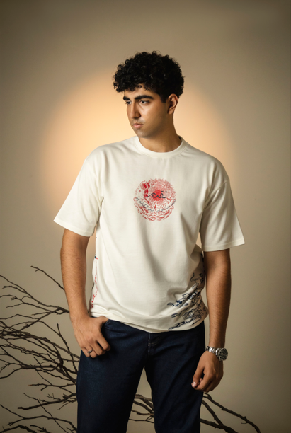 TALAASH - White - Drop Shoulder Tee