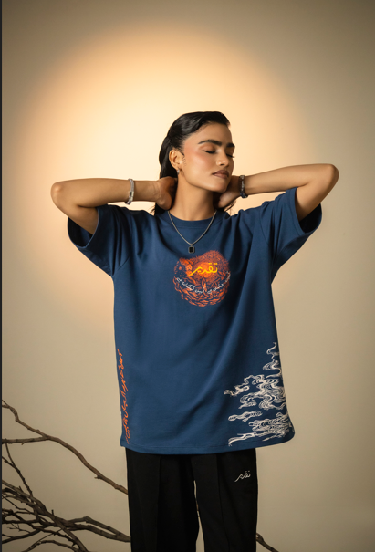 TALAASH - Blue - Drop Shoulder Tee